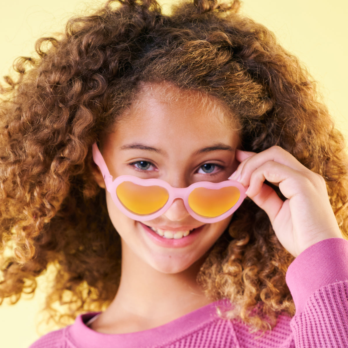Frosted Pink Heart Sunglasses