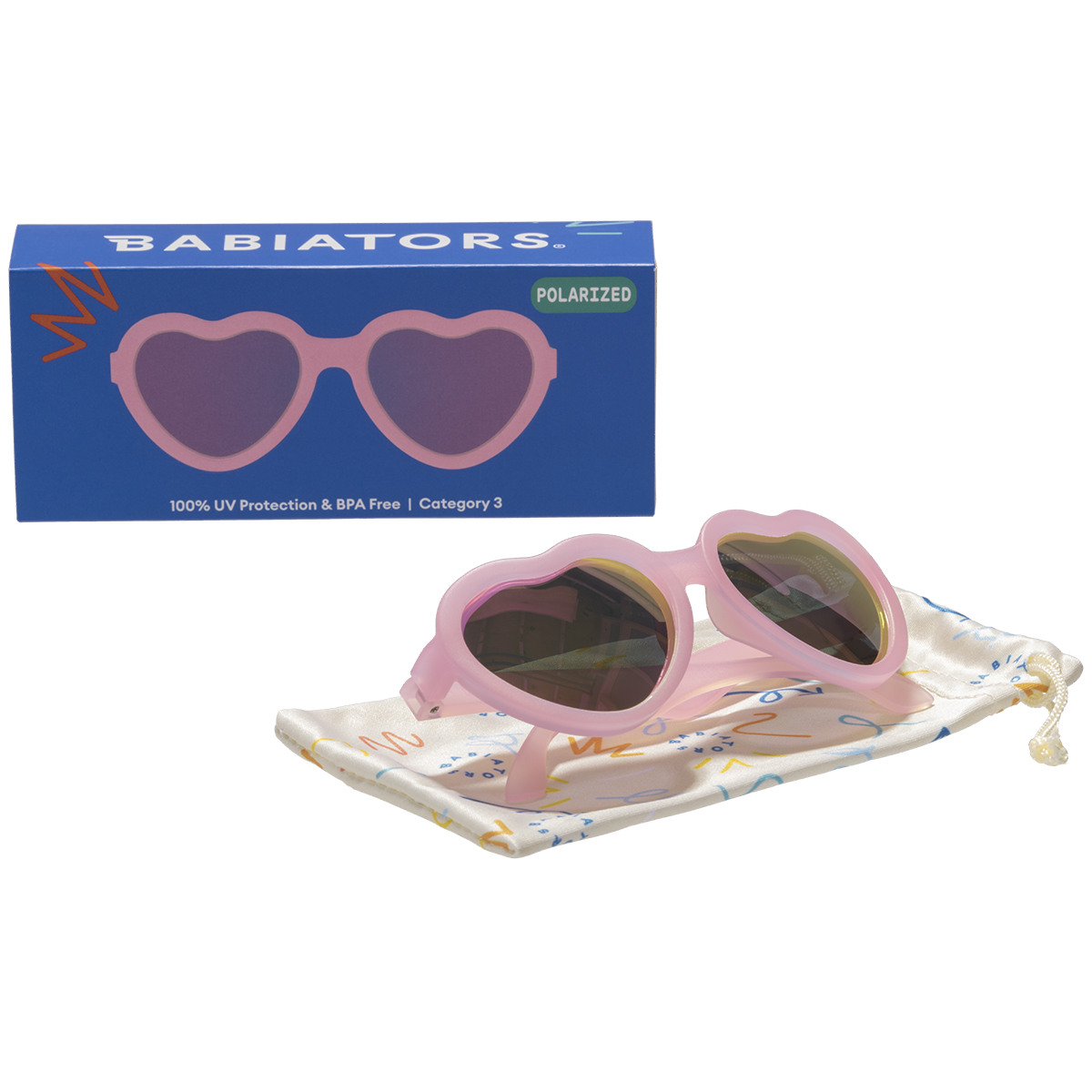 Frosted Pink Heart Sunglasses