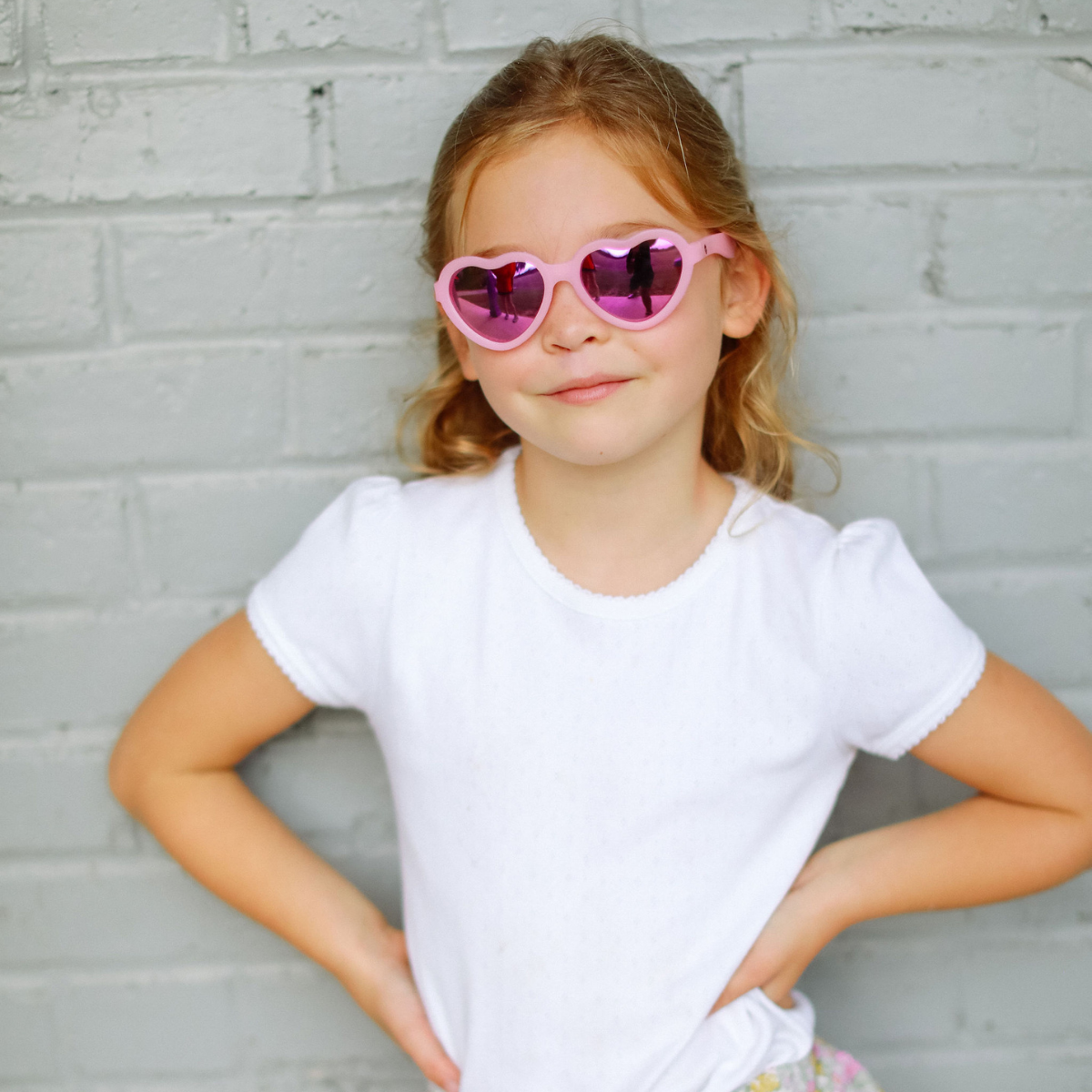 Frosted Pink Heart Sunglasses